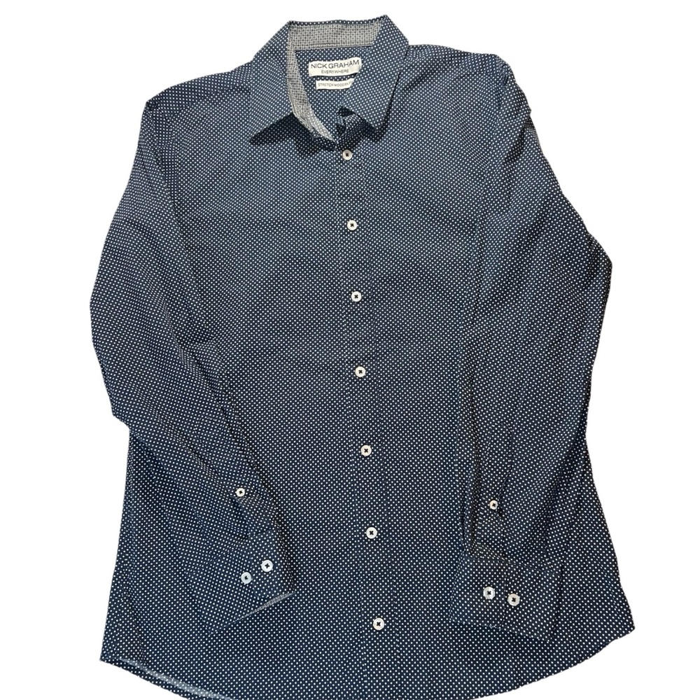 Men’s Nick Graham‎ Stretch Modern Fit Long Sleeve Button Down Shirt Size Large